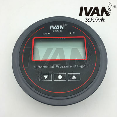24V Power Supply Differential Pressure Switch with Gauge 4 Bits 0.8" Red LED Display