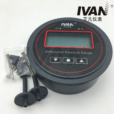 24V Power Supply Differential Pressure Switch with Gauge 4 Bits 0.8" Red LED Display