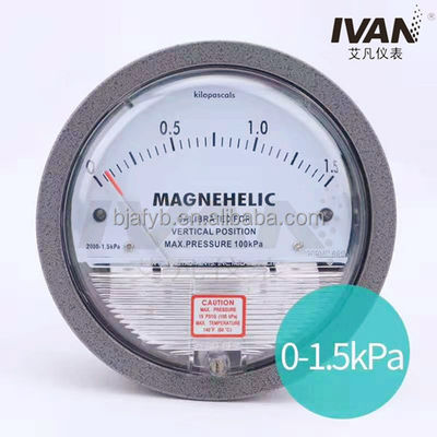 4" Dial Size Differential Pressure Meter for Measuring Pressure Differences up to 1.5kpa