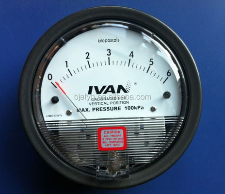 4" 120mm Mini Gas or Air Type Differential Pressure Gauge 0 60Pa ±2% FS Accuracy at 21C