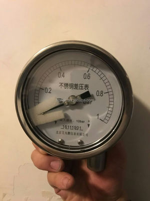 Double-strength Glass Window Stainless Steel Differential Pressure Gauge for Industrial