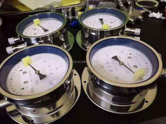 Double-strength Glass Window Stainless Steel Differential Pressure Gauge for Industrial