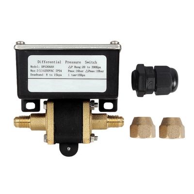 Temperature -20-93C Brass Water Differential Pressure Flow Switch with Two Adjustable