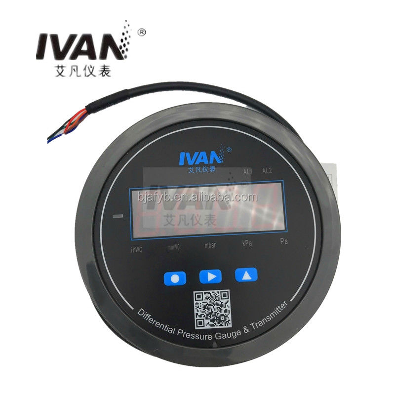 Temperature Compensation Digital Differential Pressure Gauge F3S2 with Alarm LED Switch